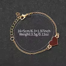 Women's Fashion Watch Set - Arabic Dial with Heart Bracelet (2-Piece)